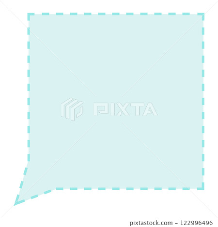 Simple dashed square speech bubble (light blue) 122996496