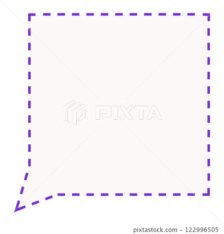 簡單虛線方形對話泡泡（紫色/白色） 122996505