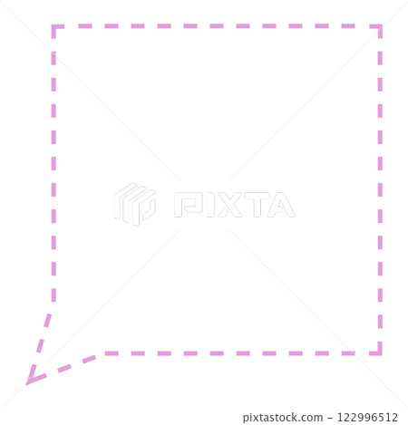 簡單虛線方形對話泡泡（僅線條圖，粉紅色） 122996512