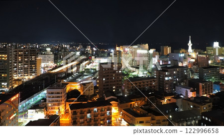 Night view around Beppu Station 1 Night view around Beppu Station 1 122996658