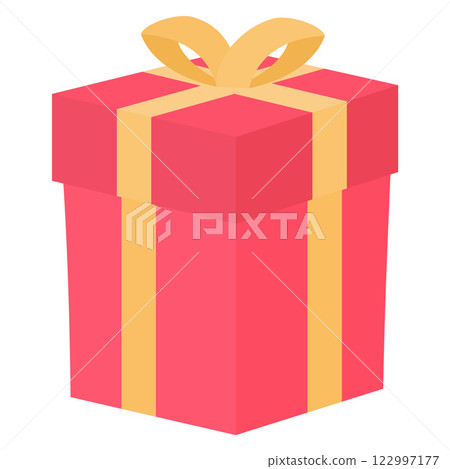 red gift box with ribbon icon 122997177