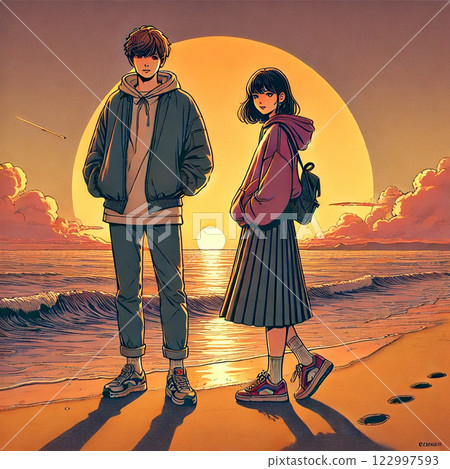 Two people in the sunset... Two people in the sunset... 122997593