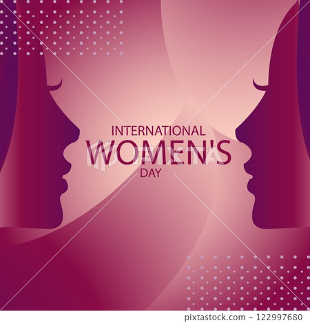 March 8 International Women's Day Celebration Celebrating Women's Achievements and Gender Equality with Gradient Background 122997680