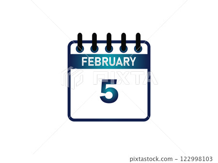 February 5, Calendar icon and Time planner Daily Calendar reminder 122998103