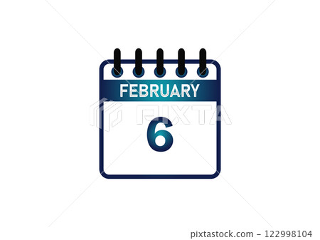 February 6, Calendar icon and Time planner Daily Calendar reminder 122998104