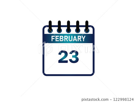February 23, Calendar icon and Time planner Daily Calendar reminder 122998124