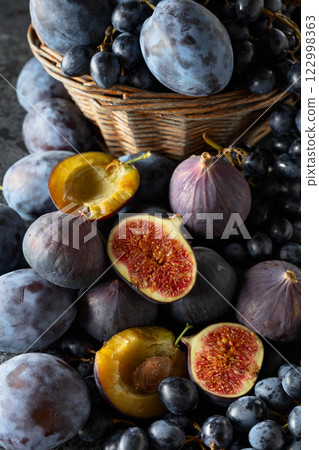 Juicy fresh blue fruits. Juicy fresh blue fruits. 122998363