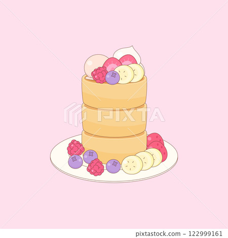 mix fruit pancake dessert mix fruit pancake dessert 122999161