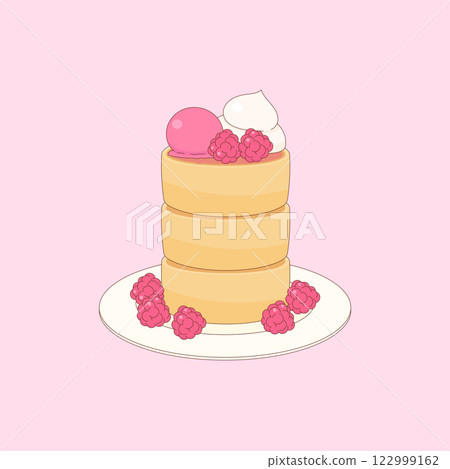 raspberry pancake dessert raspberry pancake dessert 122999162
