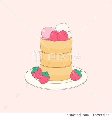 strawberry pancake dessert 122999165