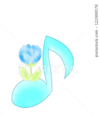 Musical notes with tulips 122999578