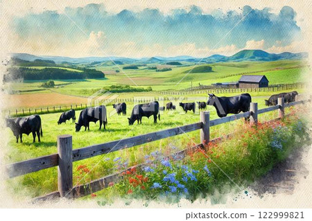Japanese black beef, ranch, dairy farming image Japanese black beef, ranch, dairy farming image 122999821