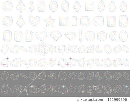 切割玻璃，20 種彩虹色調 122999896