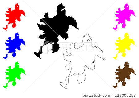 Rio Verde city (Federative Republic of Brazil, Goias state) map vector illustration, scribble sketch Rio Verde map Rio Verde city (Federative Republic of Brazil, Goias state) map vector illustration, scribble sketch Rio Verde map 123000298