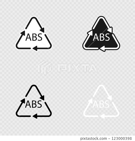 Plastic recycle symbol ABS set. Plastic recycle symbol ABS set. 123000398