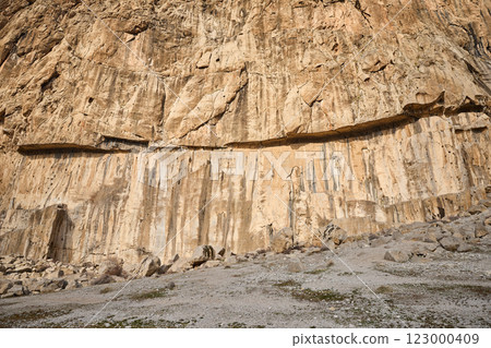 Farhad Tarash carvings in Bisotun Behistun, Iran 123000409