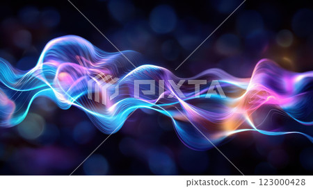Abstract colorful light waves on dark background, creating dynamic and vibrant energy Abstract colorful light waves on dark background, creating dynamic and vibrant energy 123000428