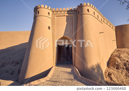 Entrance gate to Bam citadel in Iran Entrance gate to Bam citadel in Iran 123000488