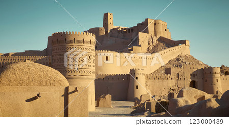 Panorama of Bam citadel in Iran 123000489
