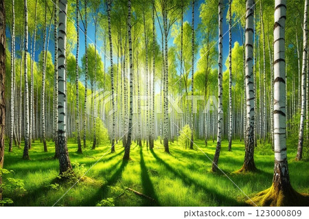 Summer birch forest 123000809