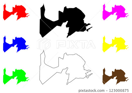 Santarem city (Federative Republic of Brazil, Para state) map vector illustration, scribble sketch Santarem map Santarem city (Federative Republic of Brazil, Para state) map vector illustration, scribble sketch Santarem map 123000875