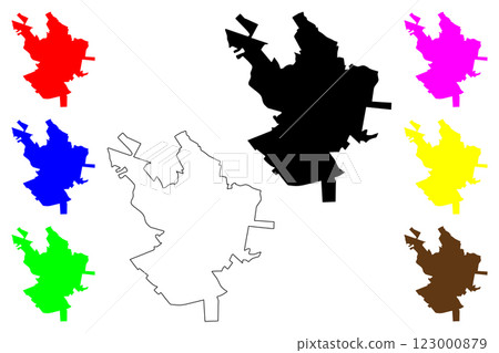 Sao Carlos city (Federative Republic of Brazil, Sao Paulo state) map vector illustration, scribble sketch Saint Charles map Sao Carlos city (Federative Republic of Brazil, Sao Paulo state) map vector illustration, scribble sketch Saint Charles map 123000879