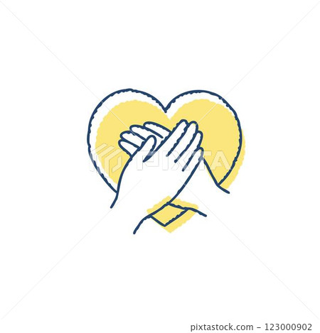 Heart and hands together Heart and hands together 123000902