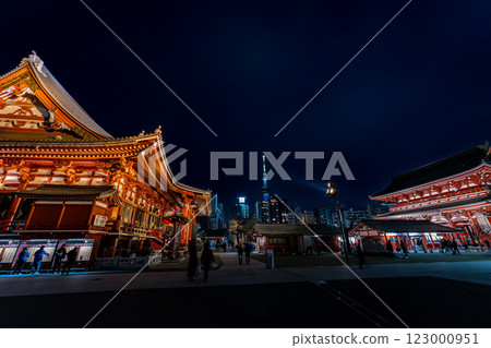 Night view of Sensoji Temple in Tokyo 123000951