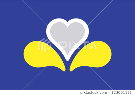 Flag of Brussels-Capital Region (Kingdom of Belgium) Bruxelles or Brussels Capital, A stylised iris upon a blue field Flag of Brussels-Capital Region (Kingdom of Belgium) Bruxelles or Brussels Capital, A stylised iris upon a blue field 123001151