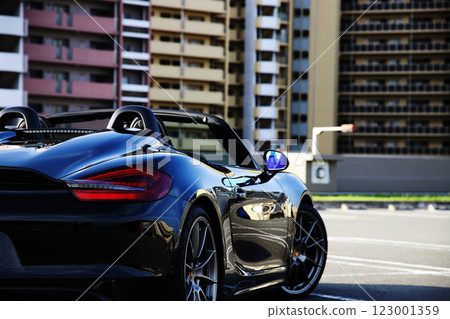 Glossy black open car 123001359