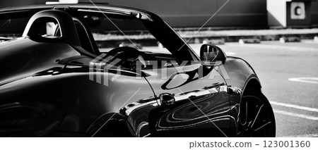 Glossy black open car 123001360