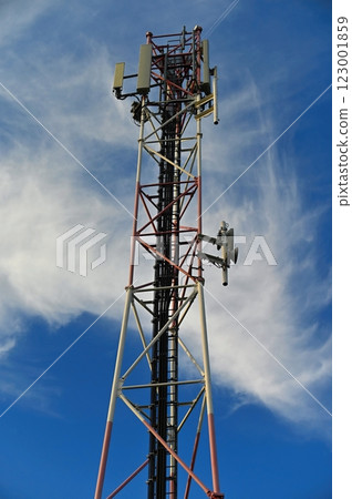 Telecommunication tower mast TV antennas wireless technology Telecommunication tower mast TV antennas wireless technology 123001859