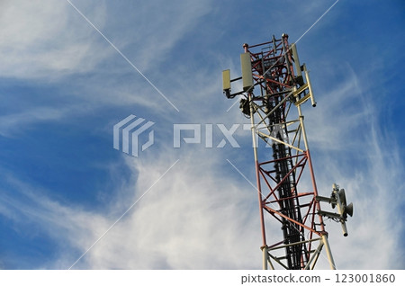 Telecommunication tower mast TV antennas wireless technology 123001860