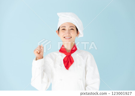 女廚師廚師外套拳頭泵 123001927