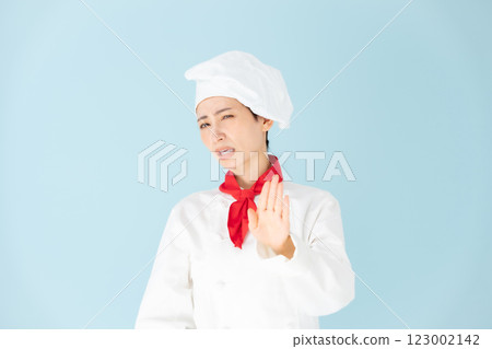 Female chef cook coat not allowed 123002142