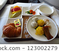 Chinese dumplings served on an airplane 123002279