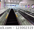 Escalator at a Japanese airport station 123002319
