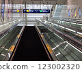 Escalator at a Japanese airport station 123002320