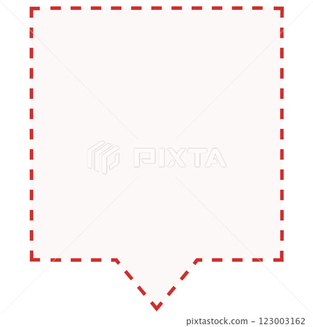 Simple dashed square speech bubble 2 (red and white) 123003162
