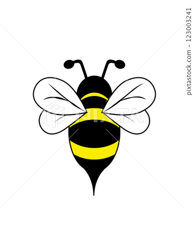 An illustrator of a bee on a white background 123003241