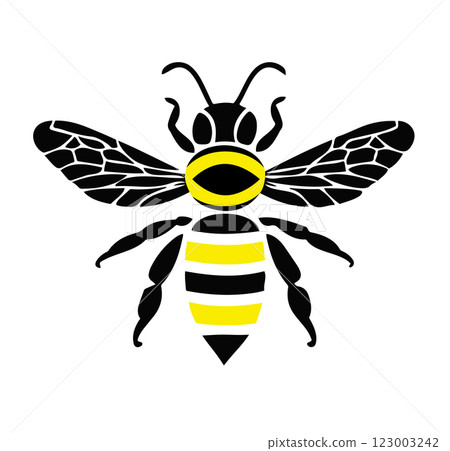 An illustrator of a bee on a white background 123003242