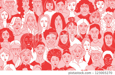 Diverse Women Portraits for International Women's Day Illustration Diverse Women Portraits for International Women's Day Illustration 123003270