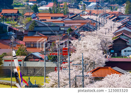 春天的新莊宿鳥瞰圖 4 岡山郡真庭郡新莊村 春天的新莊宿鳥瞰圖 4 岡山郡真庭郡新莊村 123003320