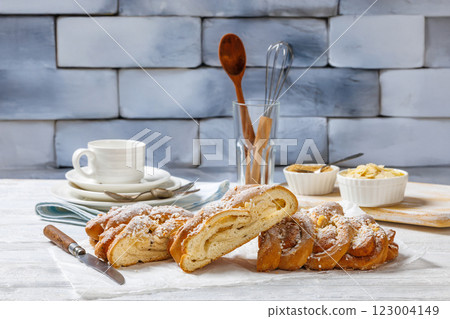Almond braid with marzipan, Danish Almond braid 123004149