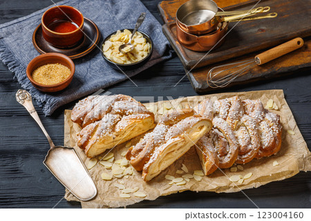 Almond braid with marzipan, Danish Almond braid Almond braid with marzipan, Danish Almond braid 123004160