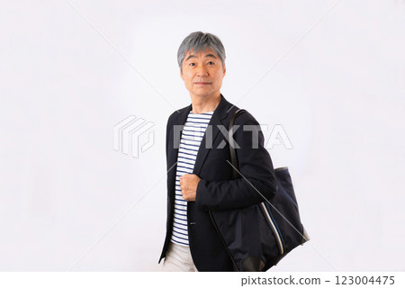 Senior men wearing jackets Senior men wearing jackets 123004475