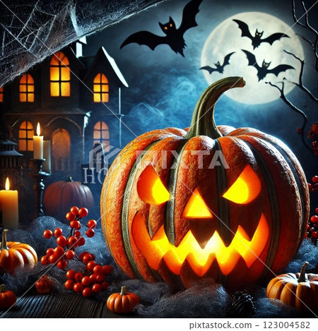 有點嚇人的萬聖節南瓜 有點嚇人的萬聖節南瓜 123004582