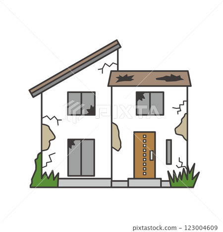 破舊空置房屋的插圖 123004609