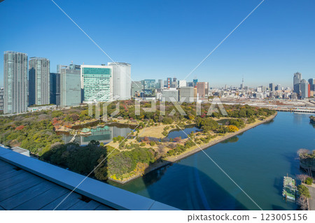 Hama-rikyu Gardens as seen from Waters Takeshiba, where the Marriott luxury hotel Mesm Tokyo is located 123005156