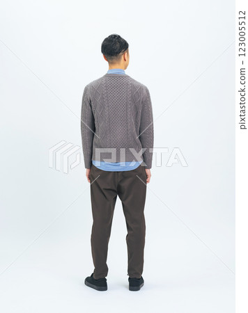 Full-body photo of a middle-aged man in casual wear 123005512